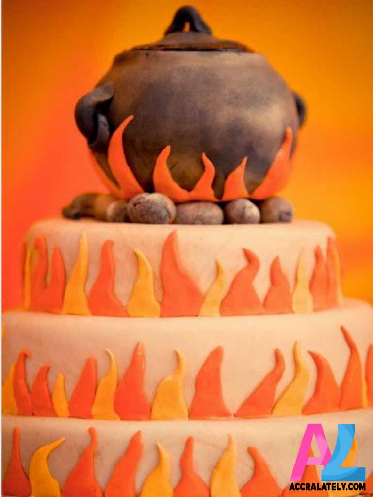 African-Inspired-wedding-cakes-fire-cooking-pot