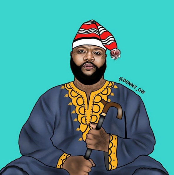 Ricky Ross get suited up in his Nigerian dress